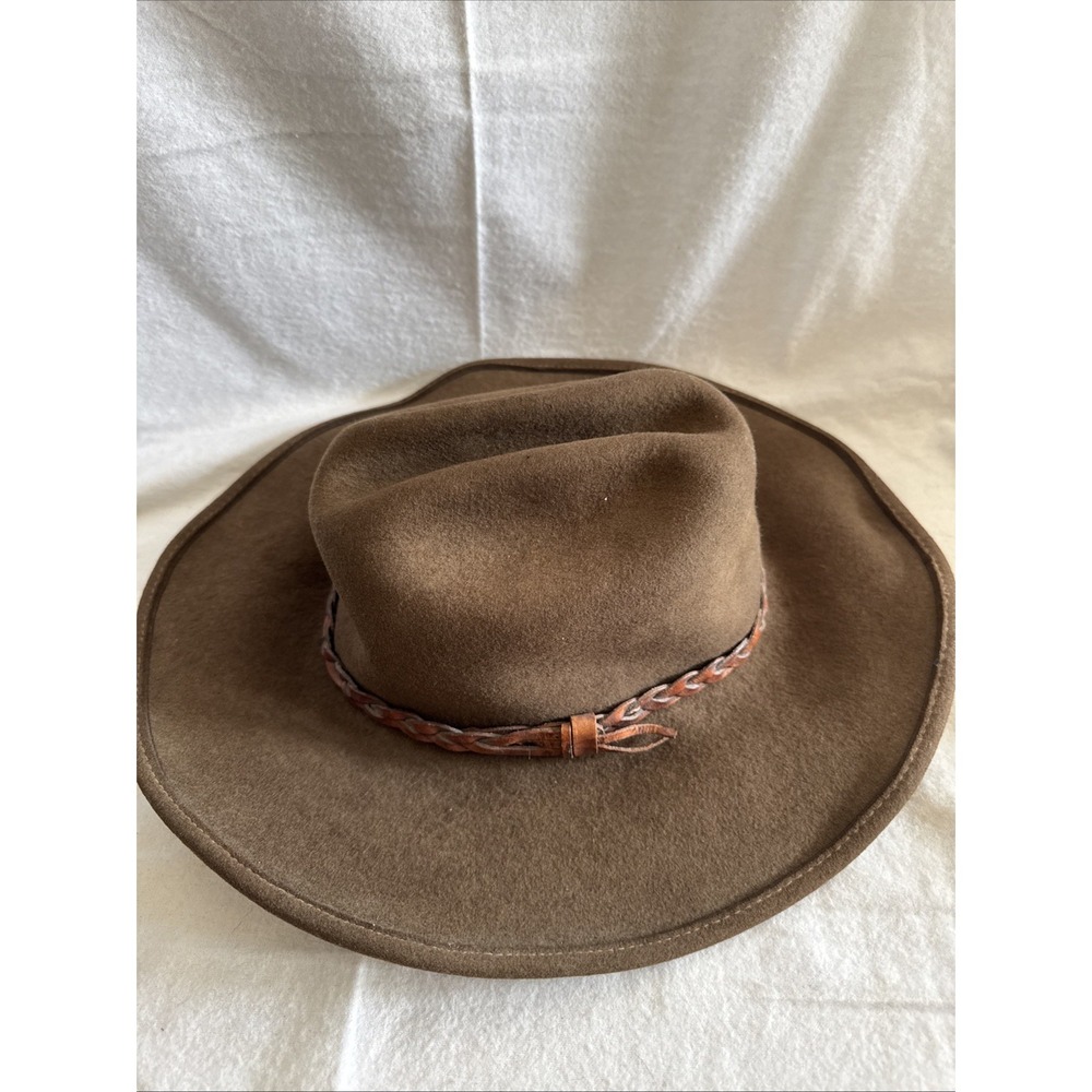 YELLOWSTONE II‎ Montecarlo Western Hat 100% wool felt Cowboy Hat brown Sz Small